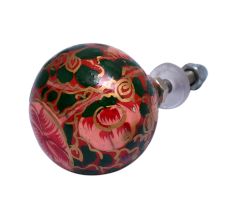 Hand Pinted Flower Indian Kashmiri Cabinet Knobs